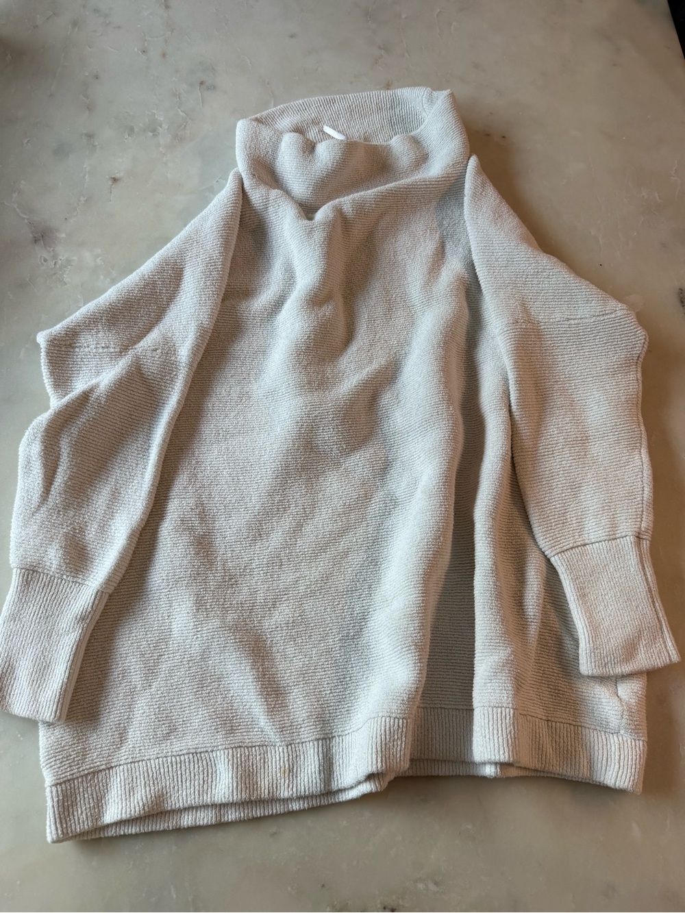 Free People Oversized Cowl Neck Sweater in Light Gray